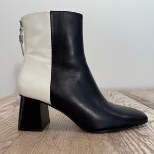 Dolce Vita Fifi Colorblock Retro Black White Block Heel Boot Women’s Size 8